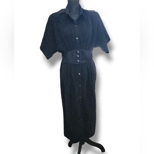 Vintage J.B. Too Button-down Dress in Black